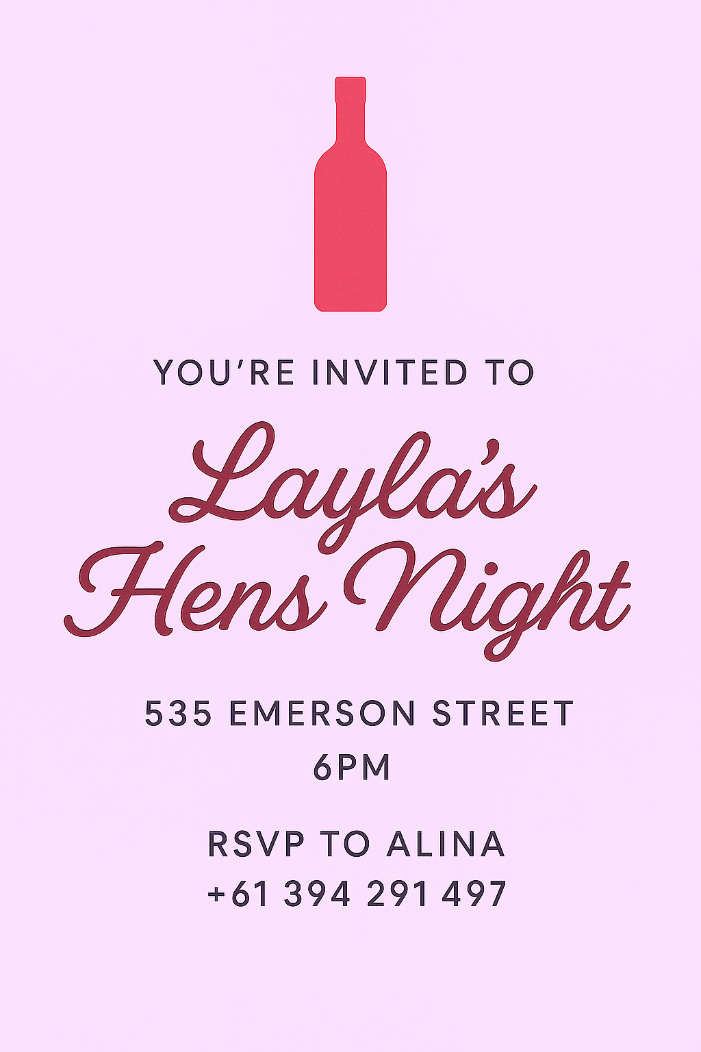 Hens & Bachelorette Digital Invities